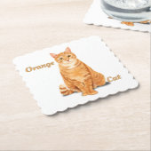 Orange Ginger Tabby Cat Personalisiert Untersetzer (angewinkelt)