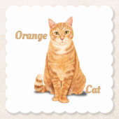 Orange Ginger Tabby Cat Personalisiert Untersetzer (Vorderseite)