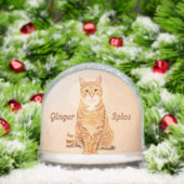 Orange Ginger Tabby Cat Personalized Schneekugeln (Weihnachten)