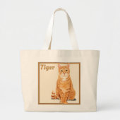 Orange Ginger Tabby Tiger Cat Personalisiert Jumbo Stoffbeutel (Vorne)