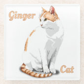 Orange Ginger und White Cat Personalisiert Glasuntersetzer (Vorderseite)