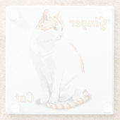 Orange Ginger und White Cat Personalisiert Glasuntersetzer (Rückseite)