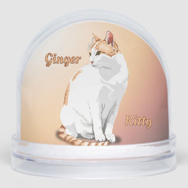 Orange Ginger und White Cat Personalisiert Schneekugeln