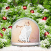 Orange Ginger und White Cat Personalisiert Schneekugeln (Weihnachten)