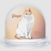 Orange Ginger und White Cat Personalisiert Schneekugeln (Rückseite)
