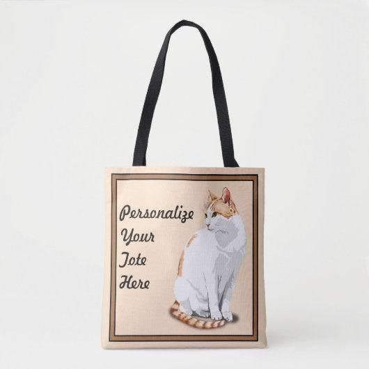 Orange Ginger und White Cat Personalisiert Tasche (Vorderseite)