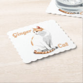 Orange Ginger und White Cat Personalisiert Untersetzer (angewinkelt)