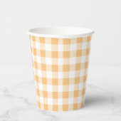 Orange Gingham Baby Dusche Pappbecher (Rechts)