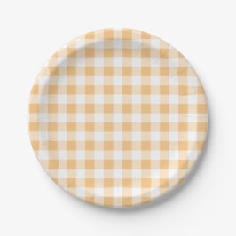 Orange Gingham Baby Dusche Pappteller