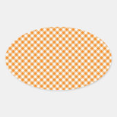 Orange Gingham Background Oval Sticker (Vorderseite)