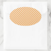 Orange Gingham Background Oval Sticker (Tasche)