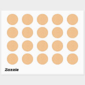 Orange Gingham Background Round Sticker (Blatt)