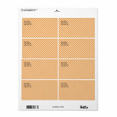 Orange Gingham Background Shipping Label (Vorne)