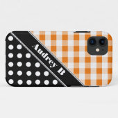 Orange Gingham Black Polka Dot iPhone 5 Fall Case-Mate iPhone Hülle (Rückseite (Horizontal))