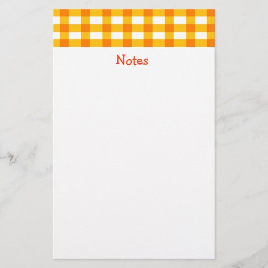 Orange Gingham Briefpapier (Vorderseite)