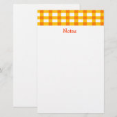 Orange Gingham Briefpapier (Vorne/Hinten)