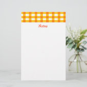 Orange Gingham Briefpapier (Stehend Vorderseite)