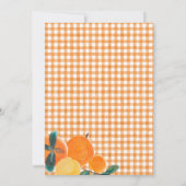Orange Gingham Citrus Baby Shower Einladung (Rückseite)