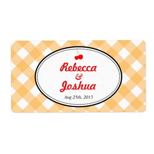 Orange Gingham Country rustikale Gastgeschenk Hoch (Vorne)