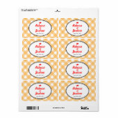 Orange Gingham Country rustikale Gastgeschenk Hoch (Vorne)