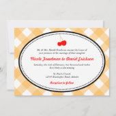 Orange Gingham Country rustikale Hochzeit der Rote Einladung (Vorderseite)