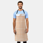 Orange Gingham Custom Monogram Initials Schürze (Getragen)