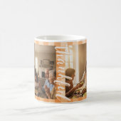 Orange Gingham Dankbar Text und Foto Tasse (Mittel)