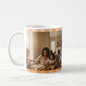 Orange Gingham Dankbar Text und Foto Tasse (Links)