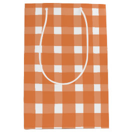 Orange Gingham Fall Baby Dusche Mittlere Geschenktüte