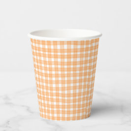 Orange Gingham Fall Pappbecher