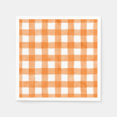 Orange Gingham Fall Party Serviette (Vorderseite)