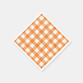 Orange Gingham Fall Party Serviette (Ecke)