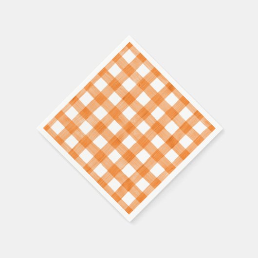 Orange Gingham Fall Party Serviette (Ecke)