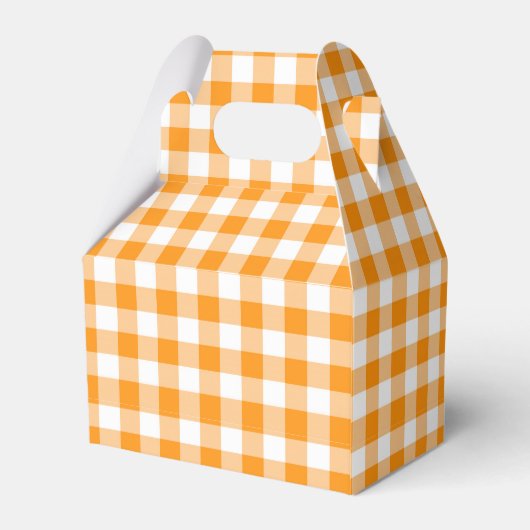 Orange Gingham Favor Box Geschenkschachtel (Rückseite)