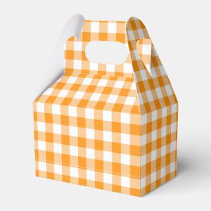 Orange Gingham Favor Box Geschenkschachtel
