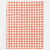 Orange Gingham Fleecedecke (Vorderseite)