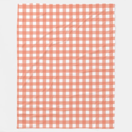 Orange Gingham Fleecedecke (Vorderseite)