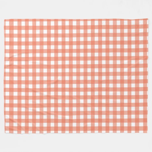 Orange Gingham Fleecedecke (Vorderseite (Horizontal))