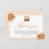 Orange Gingham Fresh Off Market Danke Karte (Vorne/Hinten)