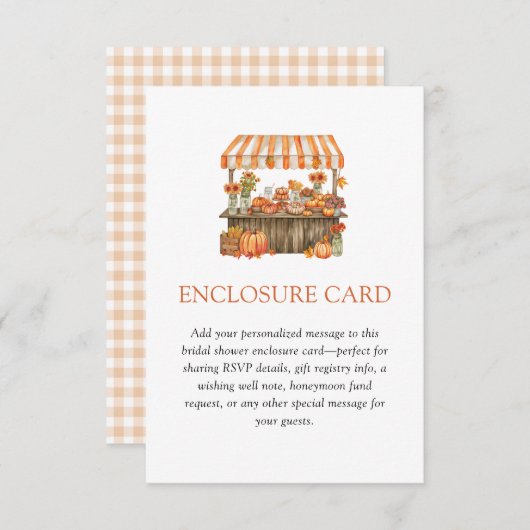 Orange Gingham Fresh Off The Market Enclosure Card Begleitkarte (Vorne/Hinten)