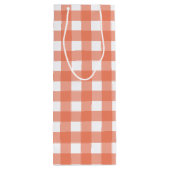 Orange Gingham Geschenktüte Für Weinflaschen (Rückseite)