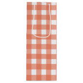 Orange Gingham Geschenktüte Für Weinflaschen (Vorderseite)