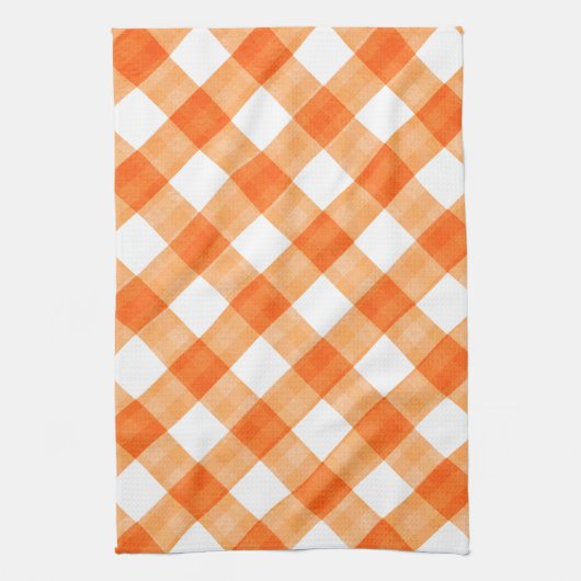 Orange Gingham Geschirrtuch (Vertikal)