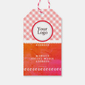 Orange Gingham Gift Tag Geschenkanhänger (Rückseite)