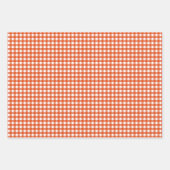 Orange Gingham Halloween Hexenhut & Fledermäuse Geschenkpapier Set (Vorderseite)