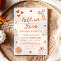 Orange Gingham Handgezeichnete Fall in Love Babypa