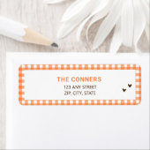 Orange Gingham Herbst-Babyshower-Rücksendeadresse (Insitu)