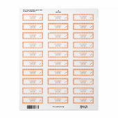 Orange Gingham Herbst-Babyshower-Rücksendeadresse (Vorne)