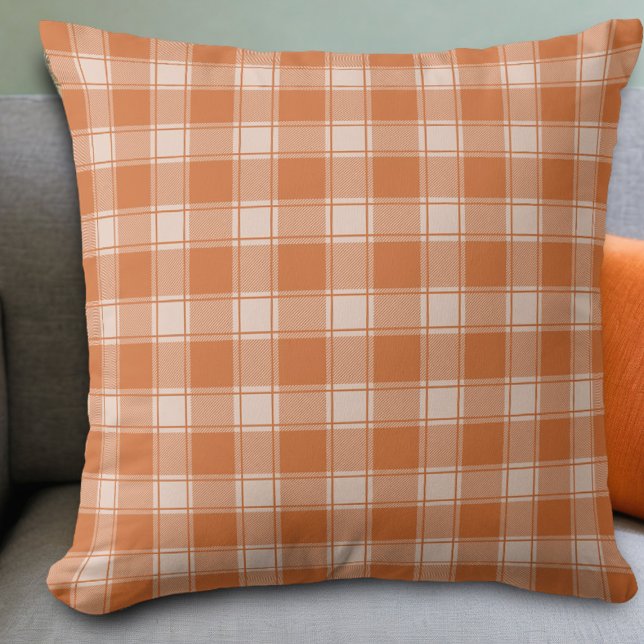 Orange Gingham Herbst Herbstwirbelkissen Kissen (Von Creator hochgeladen)
