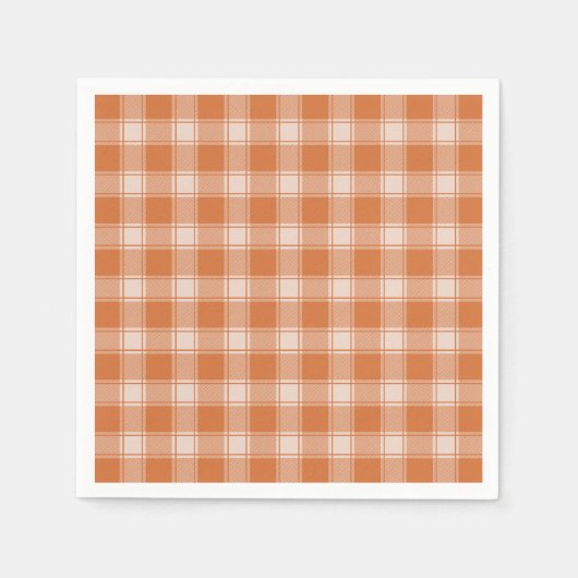 Orange Gingham Herbst Serviette (Vorderseite)